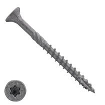 Dynaplus constructieschroeven 6x80mm deeldraad ar-coating grijs platkop met snijpunt torx 100 stuks
