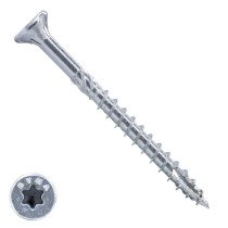 Dynaplus constructieschroeven 6x80mm deeldraad verzinkt platkop met snijpunt torx 100 stuks