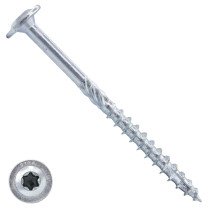 Dynaplus houtbouwschroeven 8x320mm deeldraad verzinkt discuskop met snijpunt torx 50 stuks