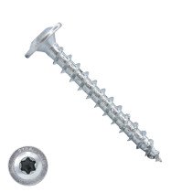 Dynaplus houtbouwschroeven 8x50mm verzinkt discuskop met snijpunt torx 100 stuks