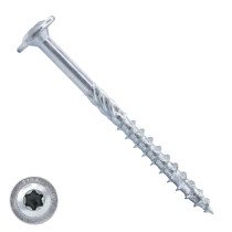 Dynaplus houtbouwschroeven 8x80mm deeldraad verzinkt discuskop met snijpunt torx 50 stuks