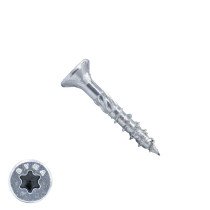 Dynaplus spaanplaatschroeven 4x30mm deeldraad verzinkt platkop torx 200 stuks