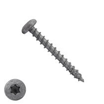 Dynaplus spaanplaatschroeven 4x40mm ar-coating grijs cilinderkop torx 200 stuks