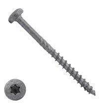 Dynaplus spaanplaatschroeven 6x80mm deeldraad ar-coating grijs cilinderkop torx 100 stuks