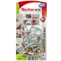 Fischer Duopower pluggen 5x25 OH K met ooghaken 8 stuks