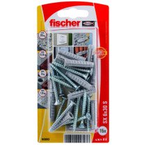 Fischer pluggen SX 6x30 S met schroeven 4,5x40mm 15 stuks