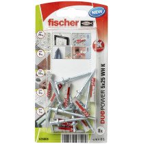 Fischer Duopower pluggen 5x25 WH K met winkelhaken 8 stuks