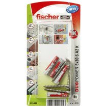 Fischer Duopower pluggen 6x30 S A2 K met RVS A2 schroeven 4 stuks