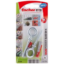 Fischer Duopower pluggen 8x40 OH K met ooghaken 2 stuks