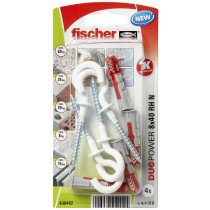Fischer Duopower pluggen 8x40 RH N K met nylon ronde haken 4 stuks