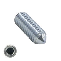 Stelschroeven verzinkt DIN914/ISO4027 kegelpunt M5x8mm 200 stuks