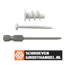 Gipsplaatpluggen met schroeven en bit 10 stuks