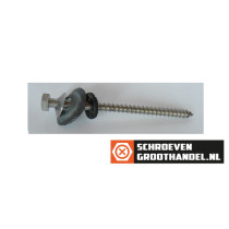 Golfplaatschroef H3S-set met Din571 RVS A2 7x110mm 3-delige sluitschelp 50 stuks
