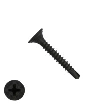Grabber snelbouwschroef 3,5x25mm gefosfateerd met boorpunt fijn draad met PH2 1000 stuks