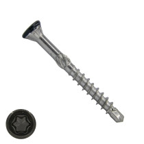 Houtbouwschroeven CSK zelfborend 4,0x50/30 mm RVS C1 zwart RAL9005 freeskop TORX-15 200 stuks