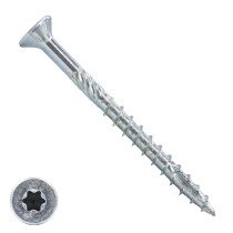 Houtbouwschroeven 8x80mm verzinkt TORX-40 platkop deeldraad 50 stuks