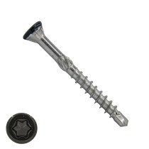 Houtbouwschroeven CSK zelfborend 4,0x60/40 mm RVS C1 zwart RAL9005 freeskop TORX-15 200 stuks
