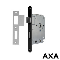 Toilet- en badkamerslot zwart 63mm voorplaat incl sluitplaat AXA