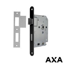 Toilet- en badkamerslot zwart 63mm voorplaat incl sluitplaat AXA