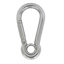 Karabijnhaak met oog 5x50mm RVS A4 1 stuk