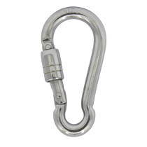 Karabijnhaak met veersluiting 5x55mm RVS A4 1 stuk