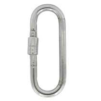 Karabijnhaak ovaal met veersluiting 5x70mm RVS A4 1 stuk