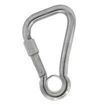 Karabijnhaak asymetrisch met schroefsluiting 11x120mm RVS A4 1 stuk