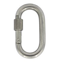 Karabijnhaak ovaal met schroefsluiting 8x70mm RVS A4 1 stuk