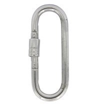 Karabijnhaak ovaal met veersluiting 8x90mm RVS A4 1 stuk