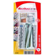 Constructiepluggen SXR 10x60 met houtdraadbouten 7x65mm 4 stuks