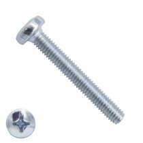 Metaalschroeven cilinderkop M4 x 60mm DIN7985 verzinkt philips 200 stuks