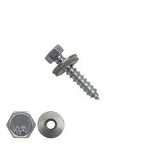 Montageschroeven RVS A2 6,5x13mm met afdichtring 16mm 500 stuks
