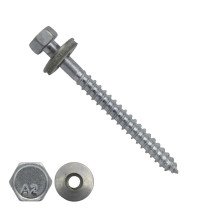 Montageschroeven RVS A2 6,5x50mm met afdichtring 16mm 200 stuks