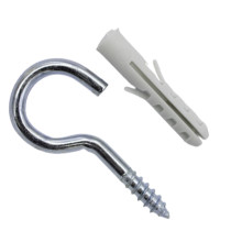 Nylon pluggen 8mm met waslijnhaken 65mm 4 stuks