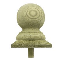Paalkap bol-de luxe 80x80 mm hout 1 stuk