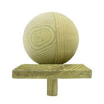 Paalkap bol 80x80 mm hout 1 stuk