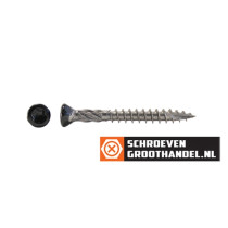 Potdekselschroeven 4x45 mm RVS C1 RAL9005 gitzwart TORX 200 stuks