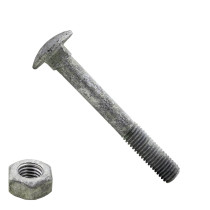 Slotbouten M8 thermisch verzinkt 8x70 mm met moeren 100 stuks
