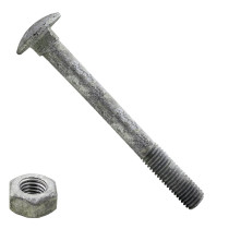 Slotbouten M8 thermisch verzinkt 8x80 mm met moeren 100 stuks