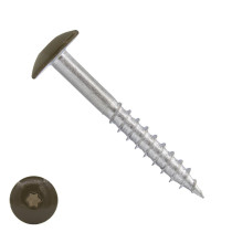 Schroeven voor Trespa® / HPL-platen 4,8x25 mm RAL8014 sepiabruin RVS A2 TORX 100 stuks