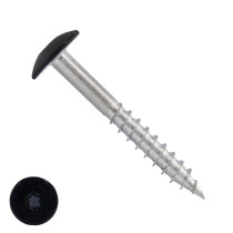 Schroeven voor Trespa® / HPL-platen 5,5x25 mm RAL9005 gitzwart RVS A4 TORX 100 stuks