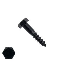 Houtdraadbouten M6 zwart verzinkt 6x30 mm 25 stuks