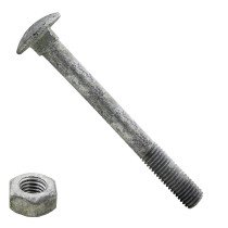 Slotbouten M8 thermisch verzinkt 8x150 mm met moeren 50 stuks