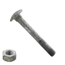 Slotbouten M8 thermisch verzinkt 8x60 mm met moeren 100 stuks