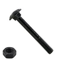 Slotbouten M8 zwart 8x70 mm met moeren 25 stuks