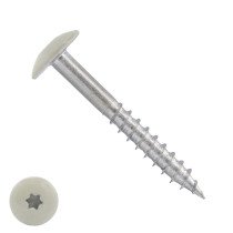 Schroeven voor Trespa® / HPL-platen 4,8x60mm RAL9001 crèmewit RVS A2 TORX 100 stuks