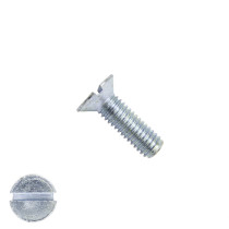 Metaalschroeven platkop M4 x 16mm DIN963 verzinkt zaagsnede 200 stuks