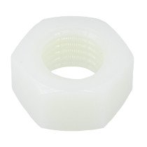 Zeskantmoeren M6 DIN934 nylon wit 25 stuks