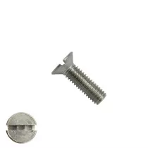 Metaalschroeven platkop M4 x 10mm DIN963 RVS A2 zaagsnede 200 stuks
