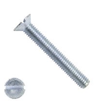 Metaalschroeven platkop M4 x 60mm DIN963 verzinkt zaagsnede 200 stuks